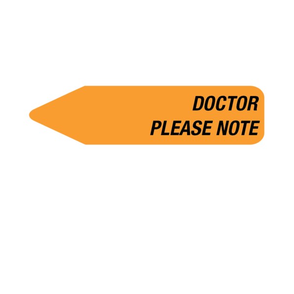 Nevs Labeling Flag - Doctor Please Note 9/16 x 2-1/4" FT-AS-DPN-5 - main